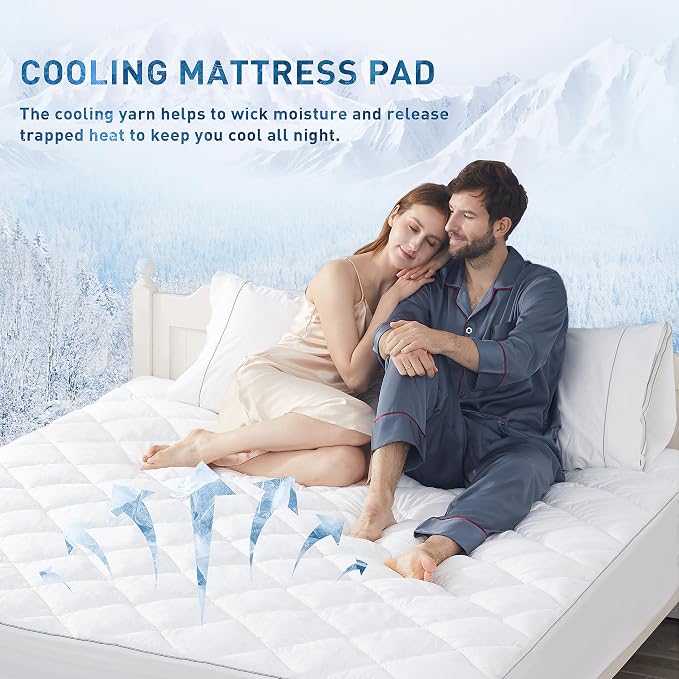 Sunflower Full Chill Soft Cooling Mattress Pad, Full Size, Waterproof, Deep - Image 3