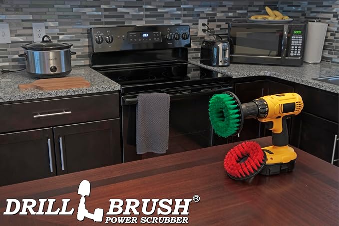 Drill Brush - Cleaning Supplies - Medium and Stiff Bristle Brush Kit - Spin - Image 6