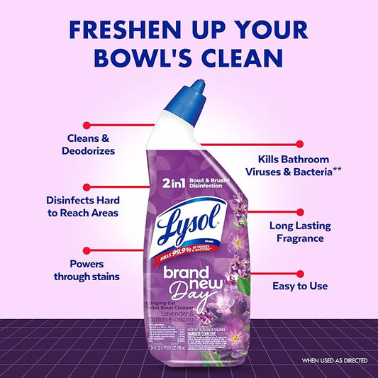 Lysol Toilet Bowl Cleaner Gel, For Cleaning and Disinfecting, Septic Safe - Image 2