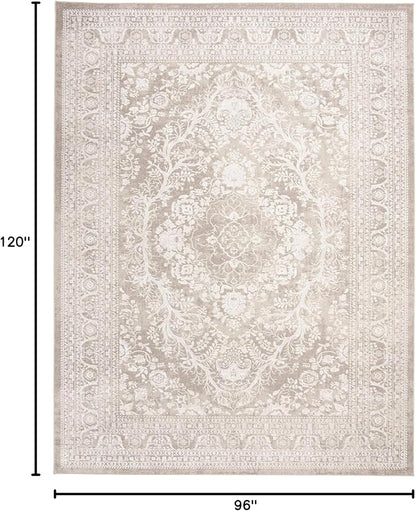 SAFAVIEH Area Rug 8x10 - Reflection Collection - Large - Beige & Cream, Non-Shedding & Easy Cleaning, Ideal for Living Room, Bedroom, Dining Space (RFT668A)