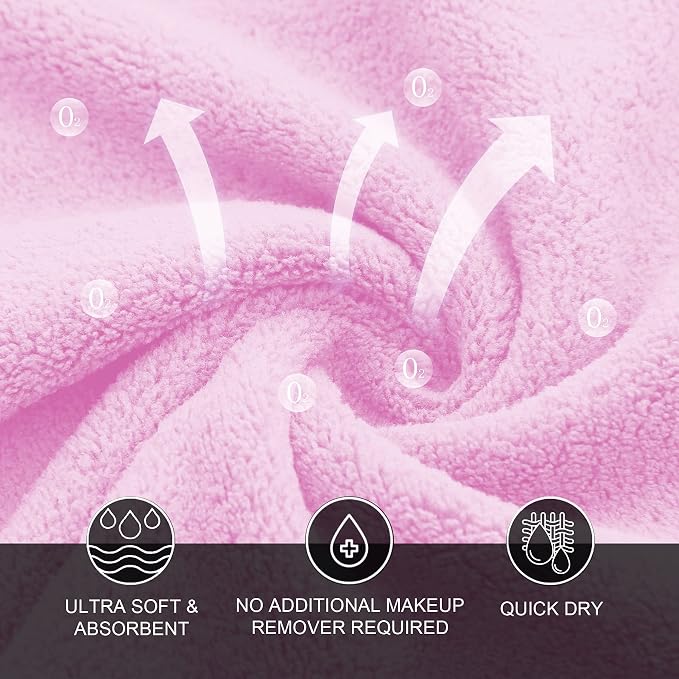 MOONQUEEN Microfiber Facial Cloths Fast Drying Washcloth 12 Pack - Image 7
