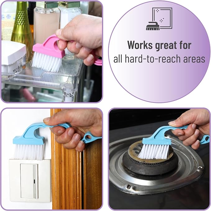 Slick- Window Track Cleaning Brush, 2 Pack, Built-in Scraper, Window Track - Image 6