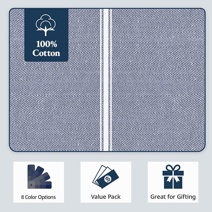 Lane Linen Kitchen Towel Set, 6 Pack 100% Cotton Hand Towels - Image 6