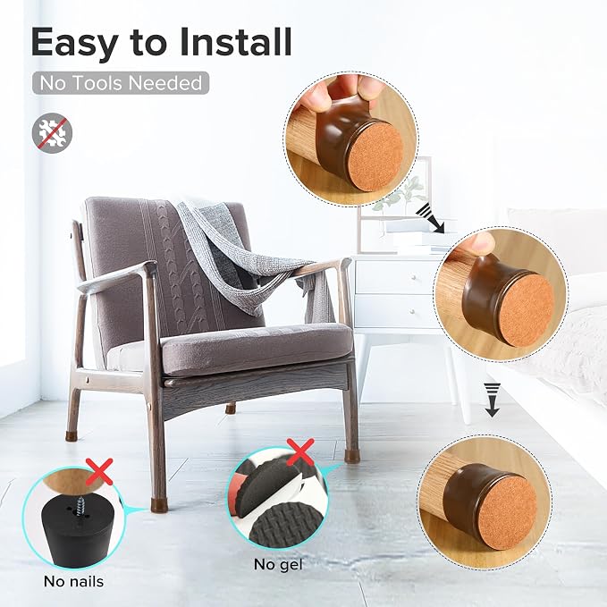 24PCS Upgraded Silicone Chair Leg Floor Protectors - Image 5