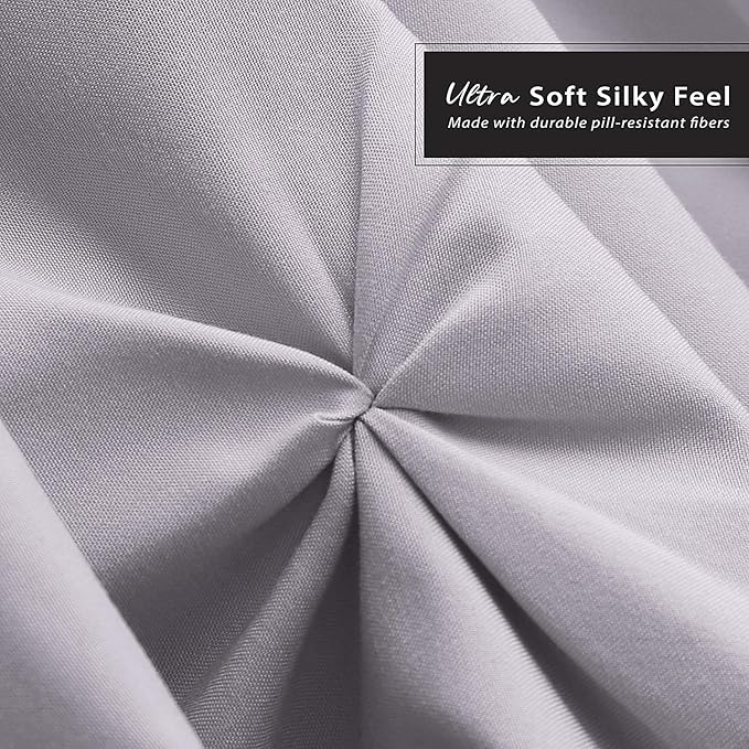 Nestl Grey Lavender Bed Skirt Full Size, Pinch Pleat Full Bed Skirt, 14" Inch Drop Full Bedskirt, Hotel Quality Grey Lavender Bed Skirts, Premium Microfiber Grey Lavender Full Bed Skirt
