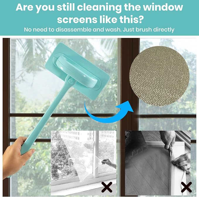 Window Screen Cleaner & Track Cleaning Kit – Mesh Screen Cleaning Brush + 3 - Image 3