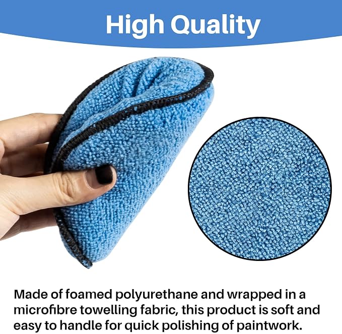 Sukh 12 Pack Microfiber Foam Car Wax Applicator Pad - Image 6