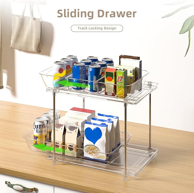 Under Sink Organizer, Bathroom Organizers and Storage, 2 Tier Multi-Use Pull - Image 2