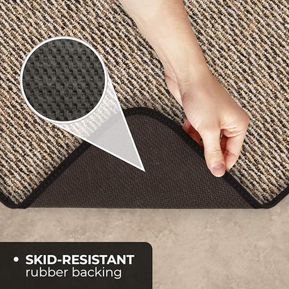 House, Home and More Skid-Resistant Carpet Runner - Black Ripple - 12 Feet X 48 Inches
