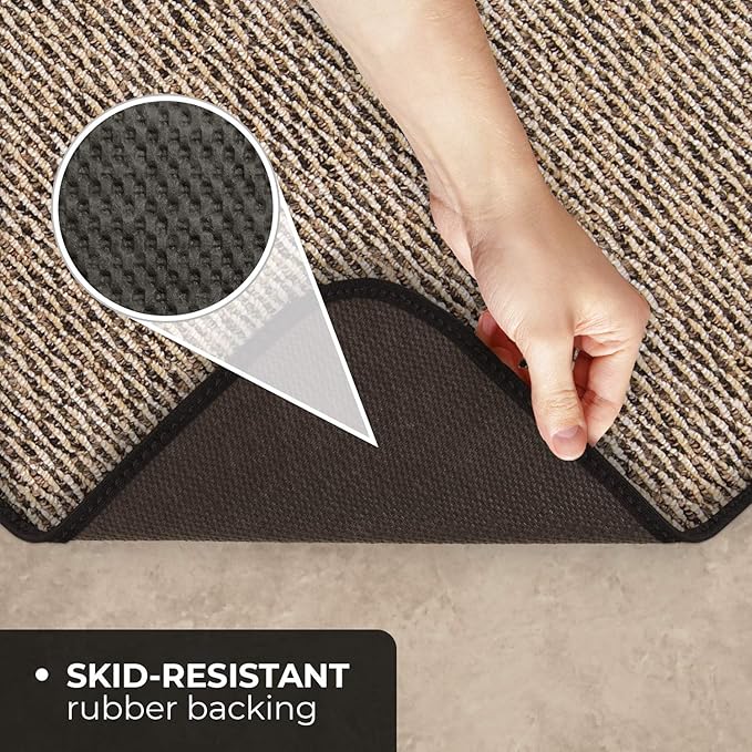 House, Home and More Skid-Resistant Carpet Runner - Black Ripple - 12 Feet X 27 Inches