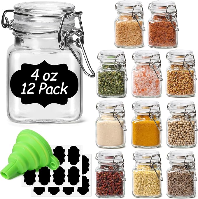 ComSaf 4 oz Glass Jars with Lid, Spice Jars, Small Mason Jar, Canning Jar by ComSaf