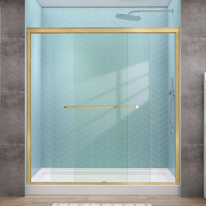 GETPRO Shower Door Double Sliding 68-72 in. W x 72 in. H Semi-Frameless Bypasss by GETPRODeluxeBathroomSolutionExpert