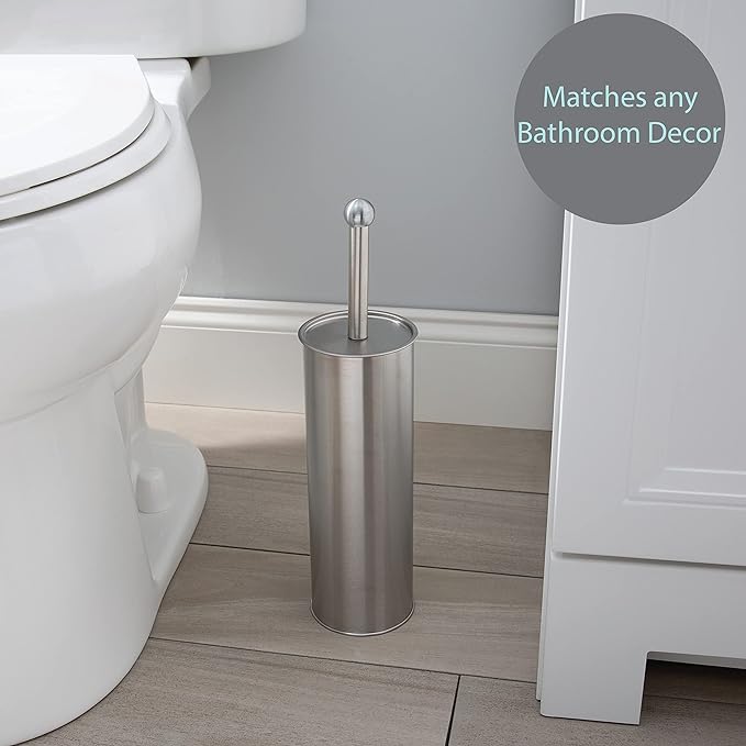Bath Bliss Stainless Steel Toilet Brush Holder - Image 4