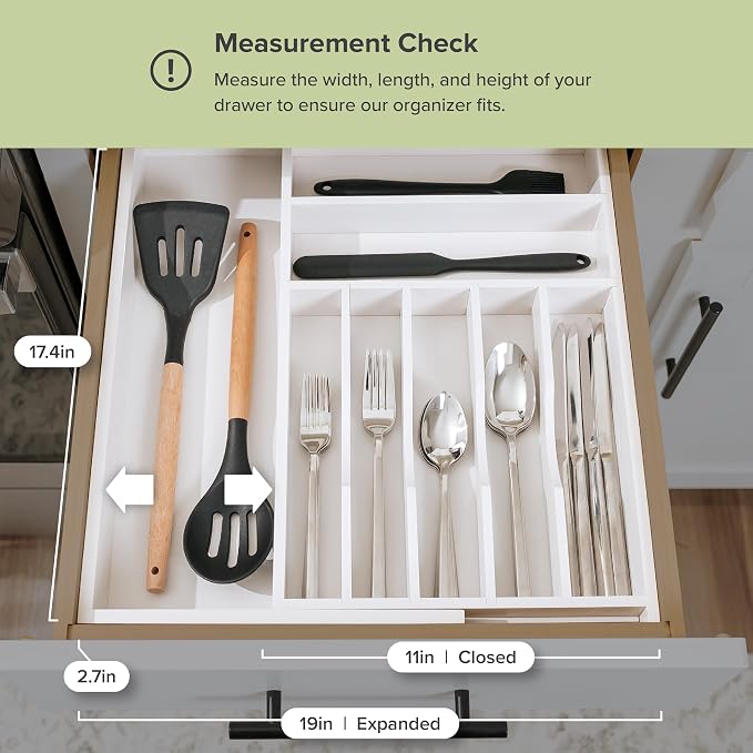 KitchenEdge Premium Silverware, Flatware and Utensil Organizer - Image 7