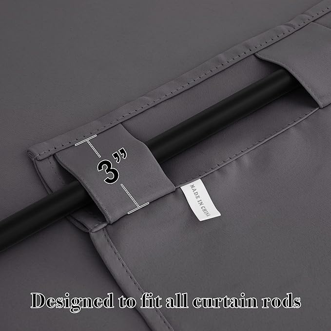 RYB HOME Blackout Curtains for Living Room, Back Tab & Rod Pocket Top - Image 5
