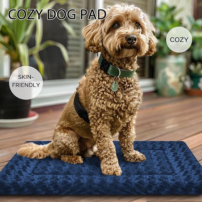 Dog Bed Mat - Dog Crate Pad - Reversible Dog Mat for Pet Comfort - Soft Bed Pads with Dual-Sided Design for All Seasons - Durable, Machine Washable Mat for Crates, Travel, and Home