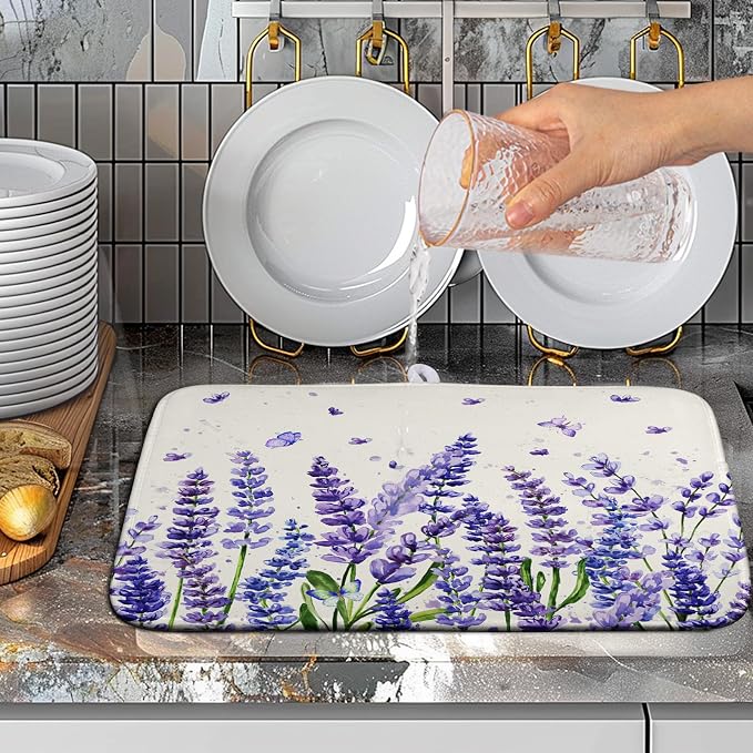 Purple Lavender Dish Drying Mat - Image 5