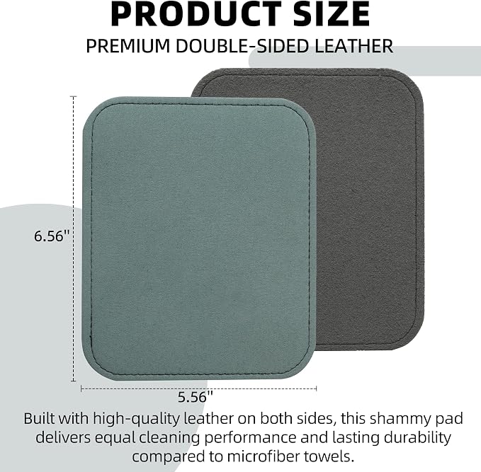 TonGass Leather Bowling Shammy Towel 6.56" x 5.56" – Double-Sided Genuine - Image 2