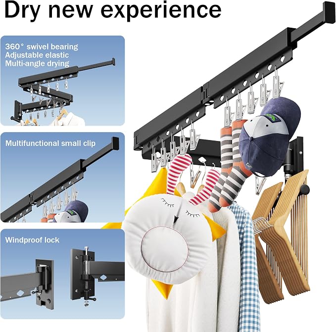 Wall Mounted Clothes Drying Rack - Image 2