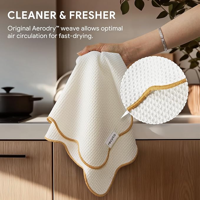RECYCO Waffle Kitchen Towel Set of 2 - Image 4