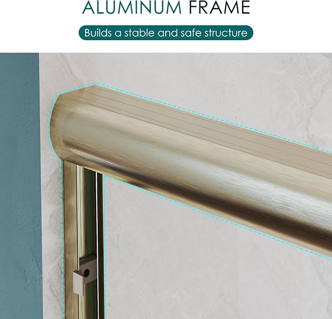 ELEGANT Double Sliding Shower Door 44-48" W x 72" H, Semi-Frameless Bypass - Image 9