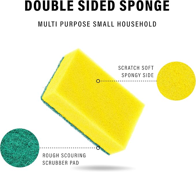 DecorRack 80 Count Non-Scratch Cleaning Scrub Sponges, Dual-Sided Heavy Duty - Image 2