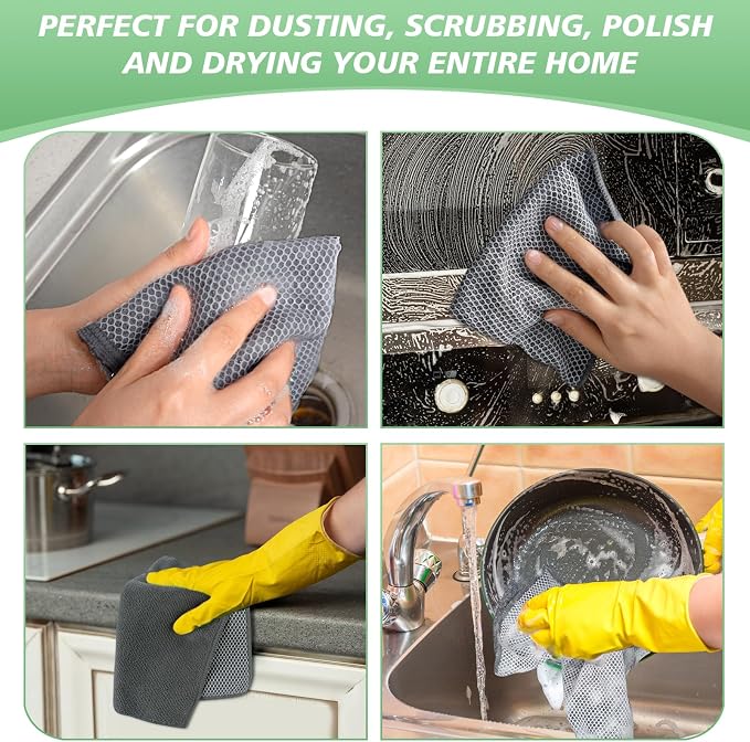 SINLAND Microfiber Dish Cloths Wash Clothes - Image 7