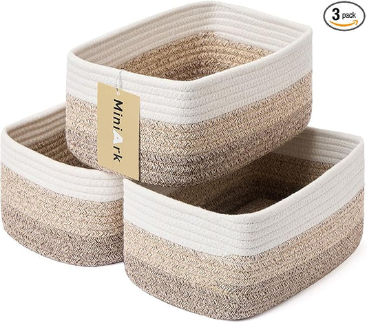 MiniArk Small Storage Baskets for Organizing | Closet Organizer Bins | Shelf by MiniArkStorageBasketsHome
