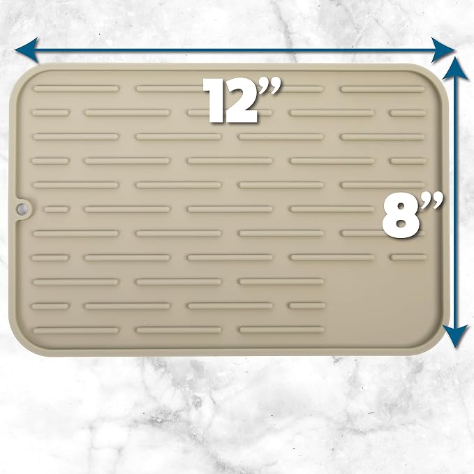 Large Silicone Dish Drying Mat for Kitchen Counter or Under Sink, Waterproof - Image 2
