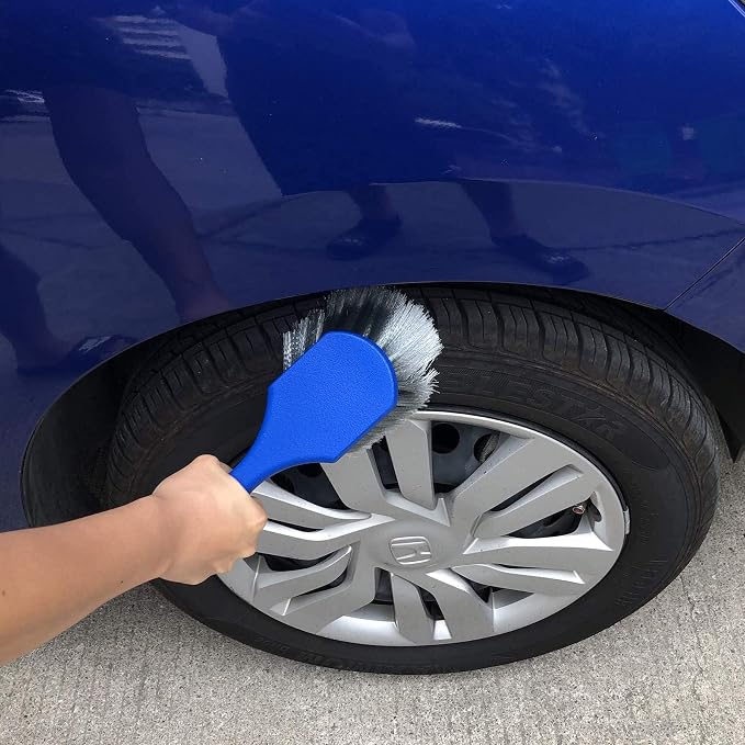 Wheel & Tire Brush for Car Rim, Soft Bristle Car Wash Brush, Cleans Tires & - Image 4