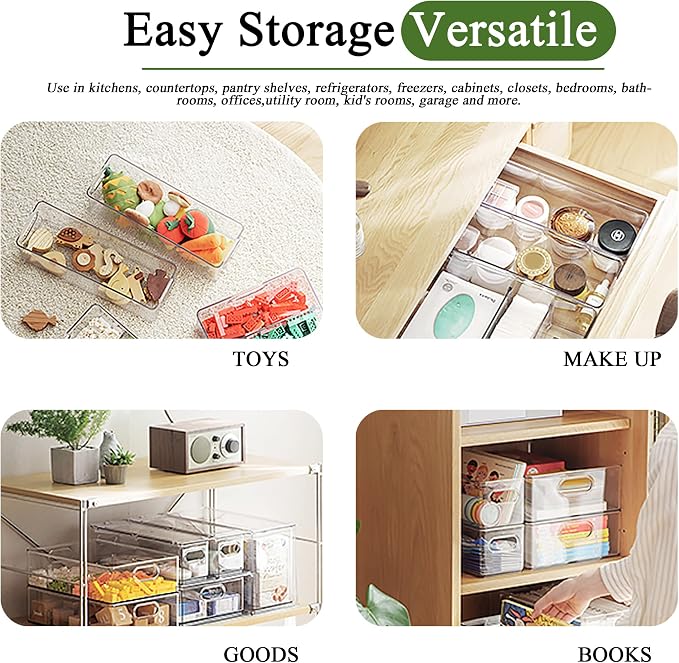 bealy 3 Pack Fridge Organizer and Storage, Fridge Drawers Clear Stackable - Image 7