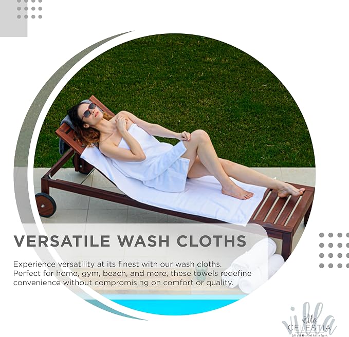 100% Cotton Wash Cloth for face & Body Set of 12, Sustainable, Highly Absorbent - Image 6