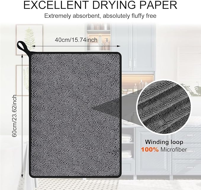 Shiny Shower Cleaning Cloth, Super Absorbent Bath Towels, Shower Doors Drying - Image 7