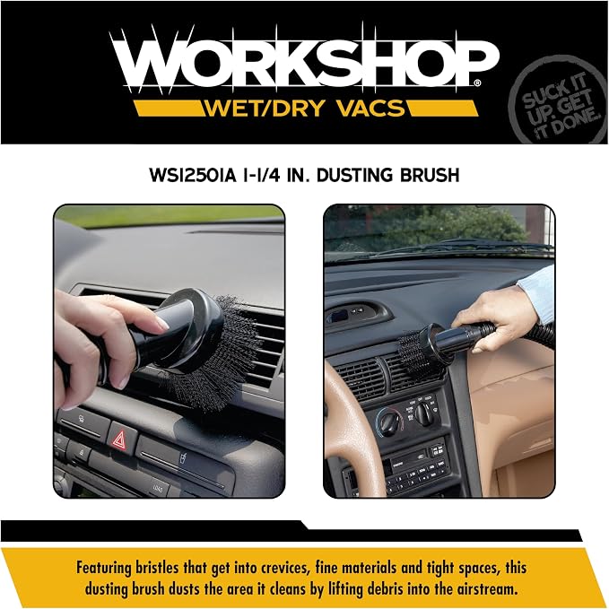 WORKSHOP Wet/Dry Vacs Shop Vacuum Accessories WS12501A Dusting Brush Attachment - Image 4