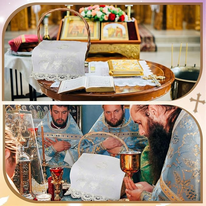 Easter Orthodox Pascha Basket Cover Table Decoration Religious Gift 28" - Image 6