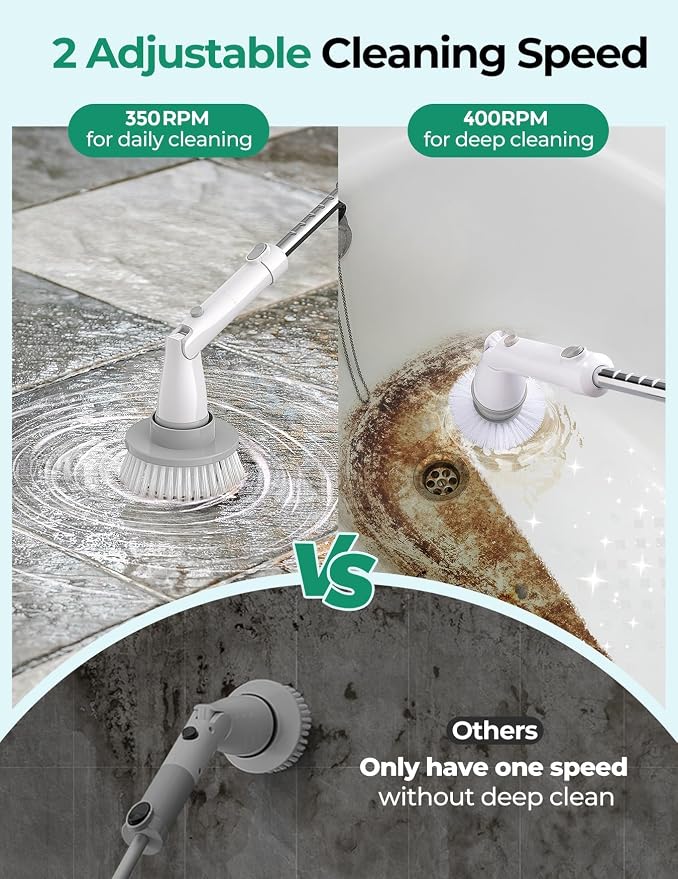kHelfer Electric Spin Scrubber, Cordless Shower Scrubber - Image 3