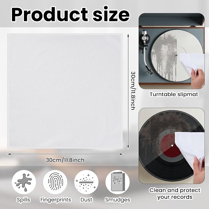 Honeydak 8 Pack Microfiber Record Cleaning Cloth, TV Screen, Musical Instrument - Image 2