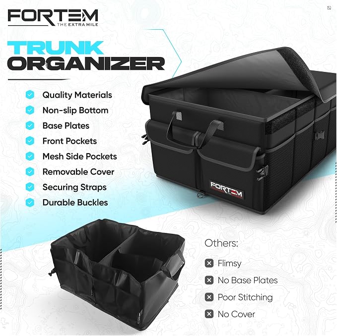 FORTEM Trunk Organizer For SUV Car Trunk Organizer, Foldable Storage, Car - Image 7