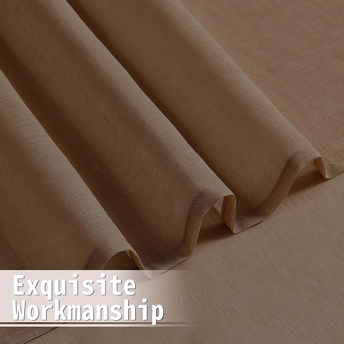 Tollpiz Sheer Curtains Closet Linen Textured Curtain Sheers Doorway Light - Image 7