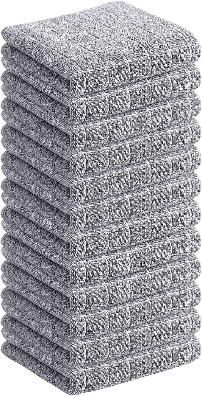Homaxy 100% Cotton Terry Kitchen Dish Cloths, Ultra Soft and Absorbent Dish by Homaxy
