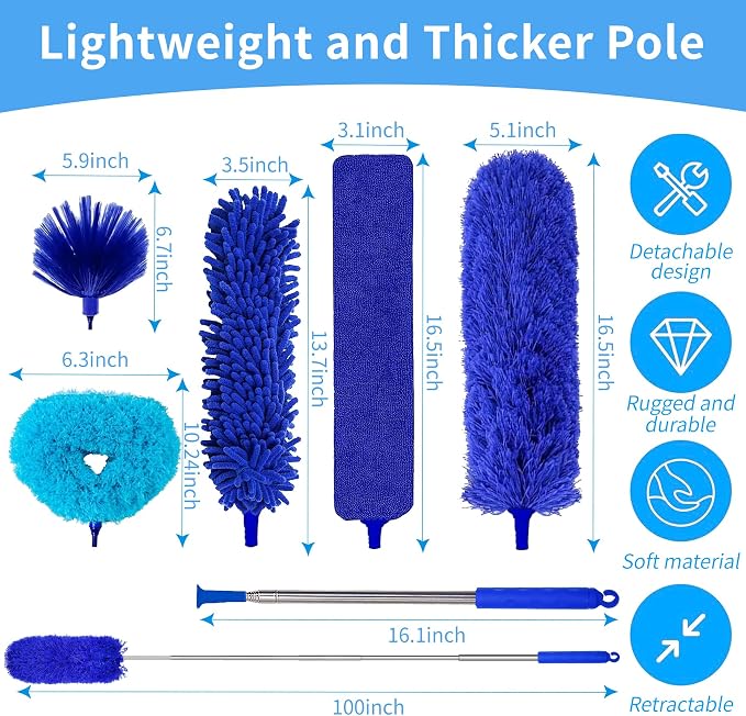 6-in-1 Duster for Cleaning Kit, Extendable Duster - Image 3