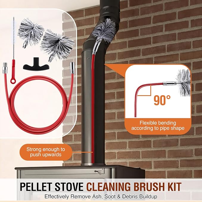 Feekoon Pellet Stove Cleaning Kit, 10 FT Flexible Steel Rod - Image 3