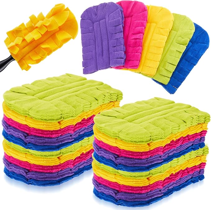 Zubebe 40 Pcs Duster Refill Reusable Fleece Duster Refills Feather Flat Dusters by Zubebe