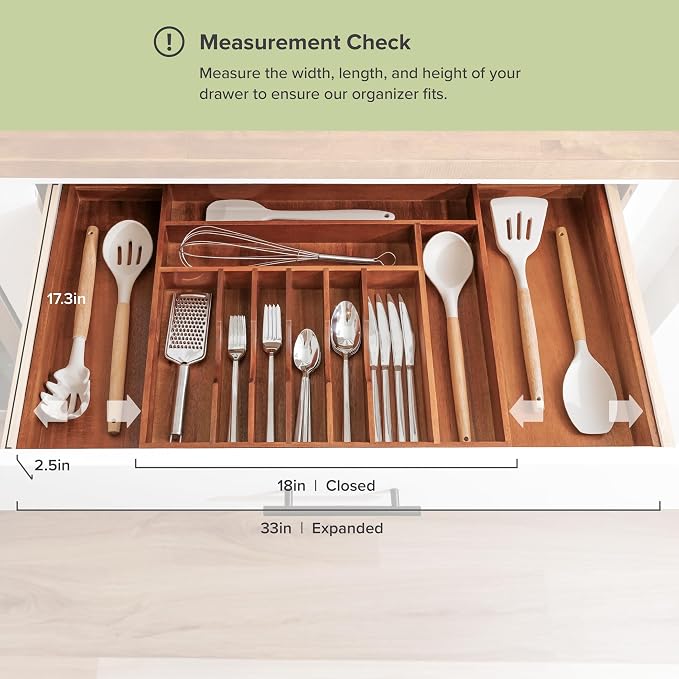 KitchenEdge Premium Silverware, Flatware and Utensil Organizer - Image 4