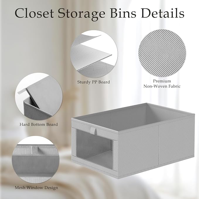 Criusia 6 Pack Linen Closet Organizers and Storage, Large Linen Closet Baskets - Image 4
