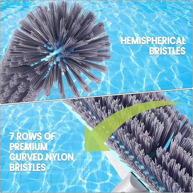 Swimming Pool Brush Head with Round Ends，17.5" Heavy Duty Aluminum Back Head - Image 3
