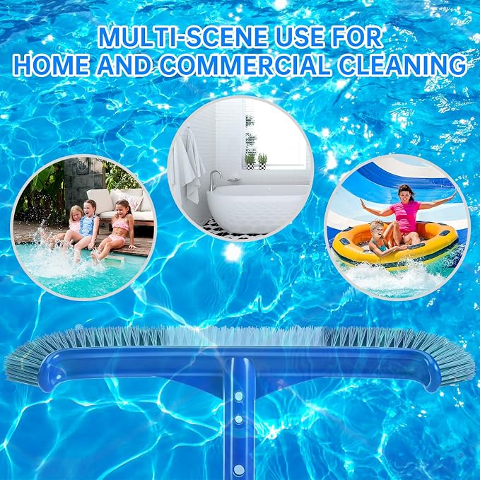 Pool Brush Head, Curved Ends High-Efficiency Pool Scrub Brush, Premium Nylon - Image 5