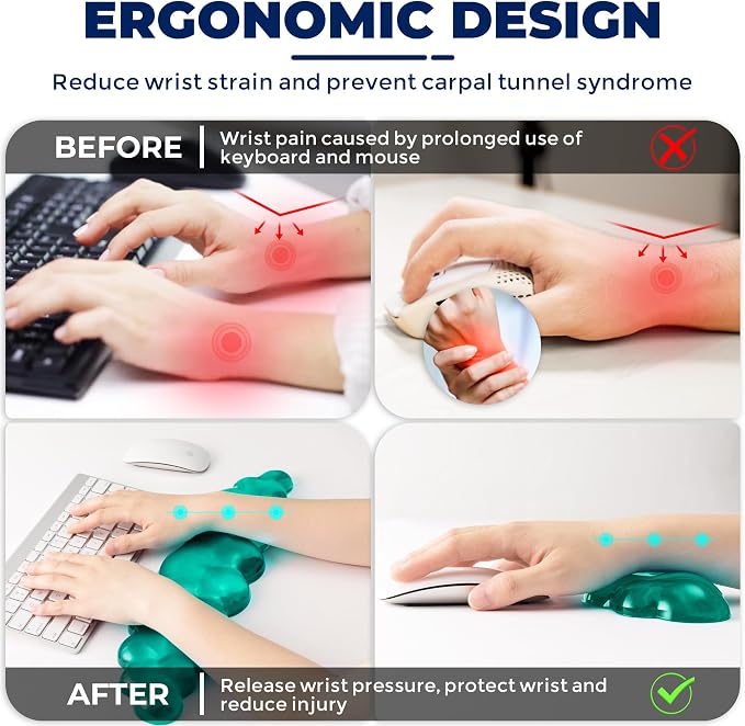 Gel Cloud Keyboard & Mouse Wrist Rest Set - Image 3