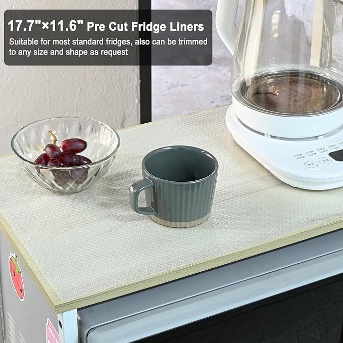 BOPART 12Pcs Refrigerator Liners Washable Fridge Shelf Liners Refrigerator Mats - Image 3