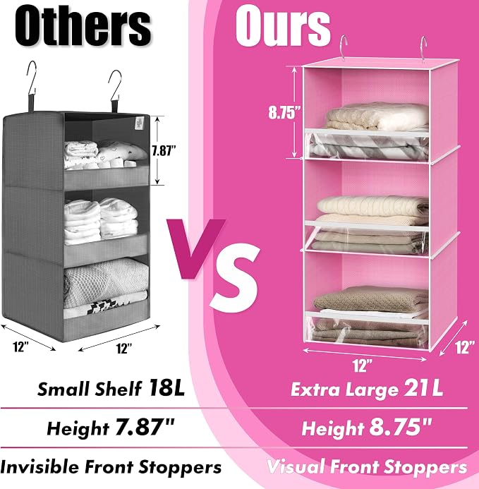 Simple Houseware 3 Shelf Hanging Closet Organizer - Image 4